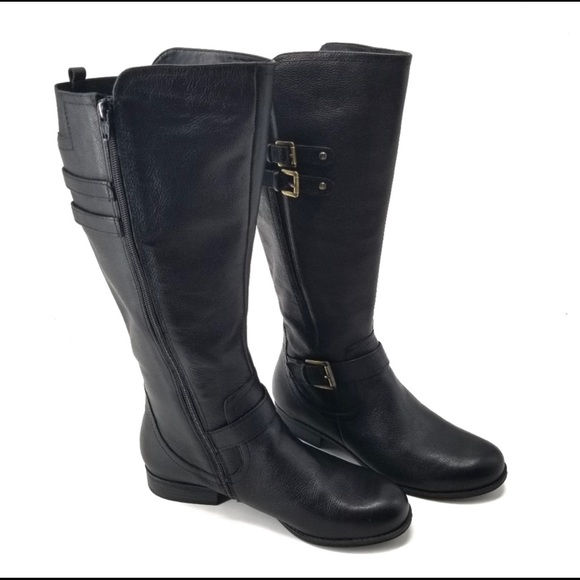 naturalizer black riding boots